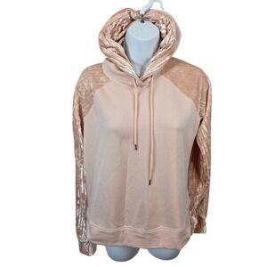 CALLA BY CARRIE UNDERWOOD Womens Pink Velvet Sleeve Hoodie Size Small S / B178